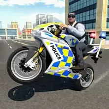La policía persigue al conductor de la motocicleta