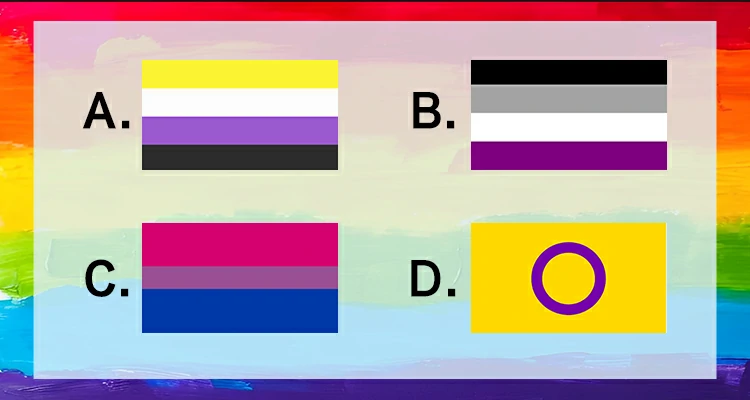 Seleccione la Bandera Nonbinary de entre las siguientes banderas.